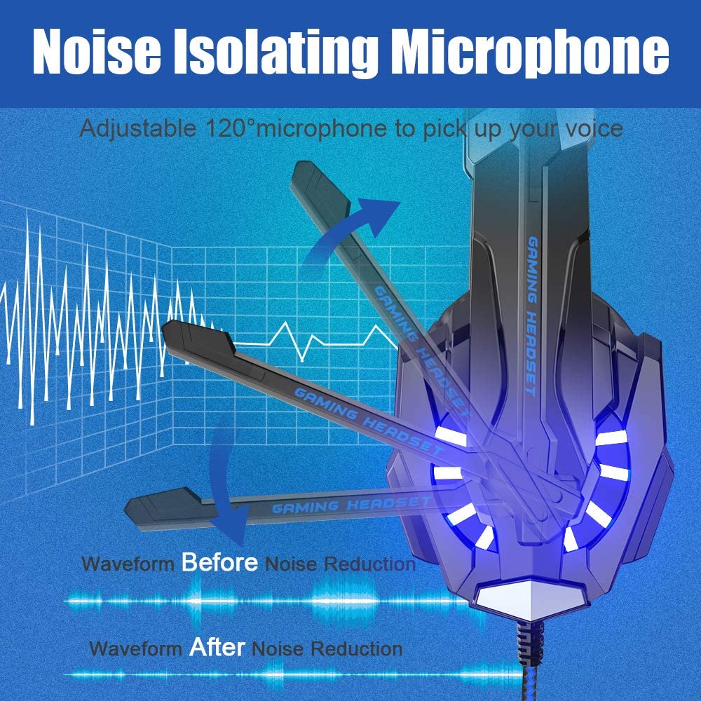 Gaming Headset with Microphone, Deep Bass Stereo + Gaming Mouse - Complete Gaming Gear Set