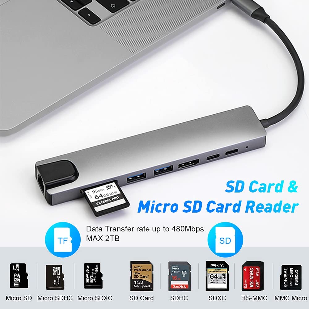High-Performance 8-in-1 USB C Hub Dock Station for Electronics & Gaming