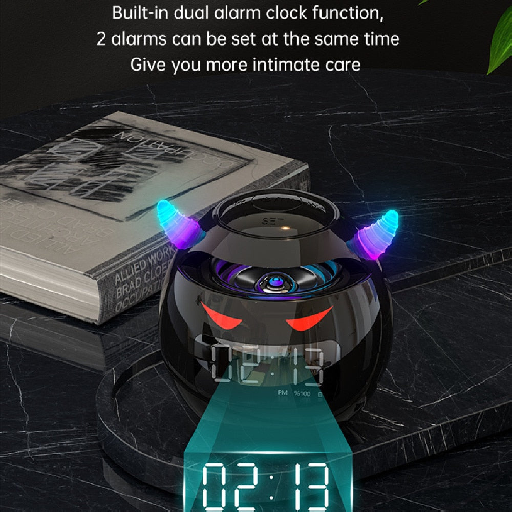 Wireless Ball Shaped Smart Bluetooth Speaker with Digital Alarm Clock