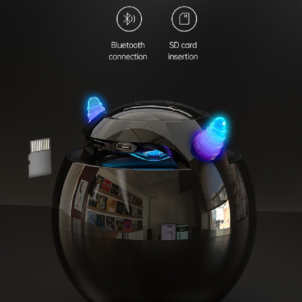 Wireless Ball Shaped Smart Bluetooth Speaker with Digital Alarm Clock