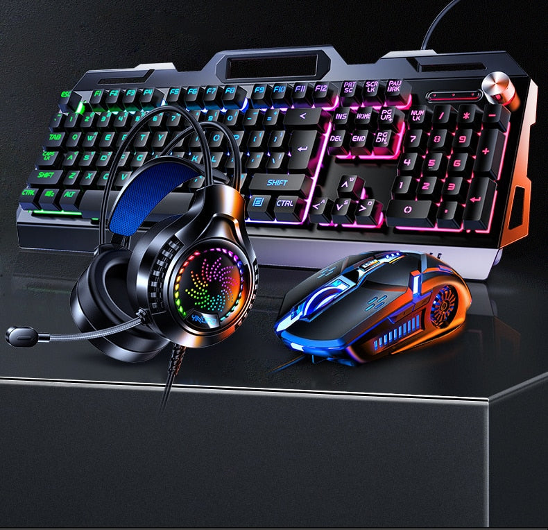 RGB Gaming Keyboard and Mouse Headphone Gamer Kit Backlit