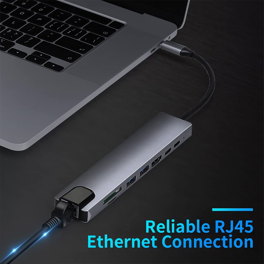 High-Performance 8-in-1 USB C Hub Dock Station for Electronics & Gaming