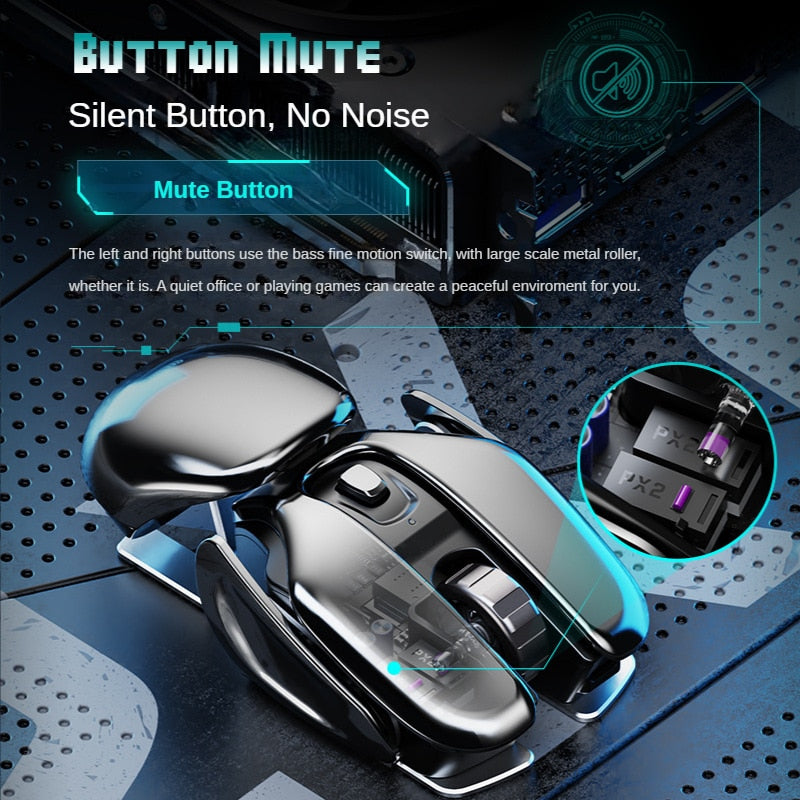Metal Wireless Gaming Mouse | Rechargeable | 1600DPI | Fast Response