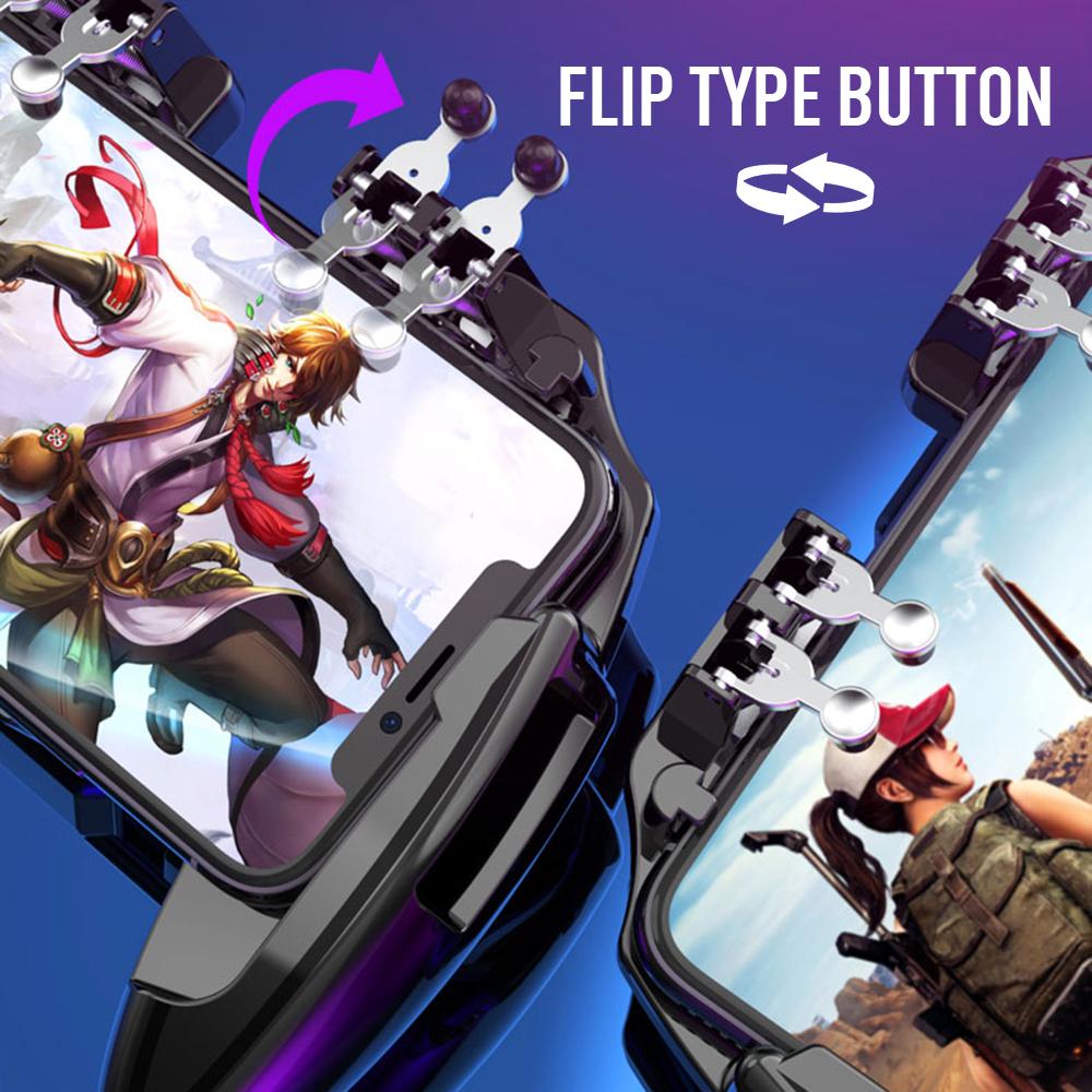 Six Finger Mobile Game Controller with Cooling Fan - Level Up Your Mobile Gaming Experience!