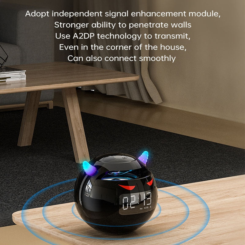 Wireless Ball Shaped Smart Bluetooth Speaker with Digital Alarm Clock