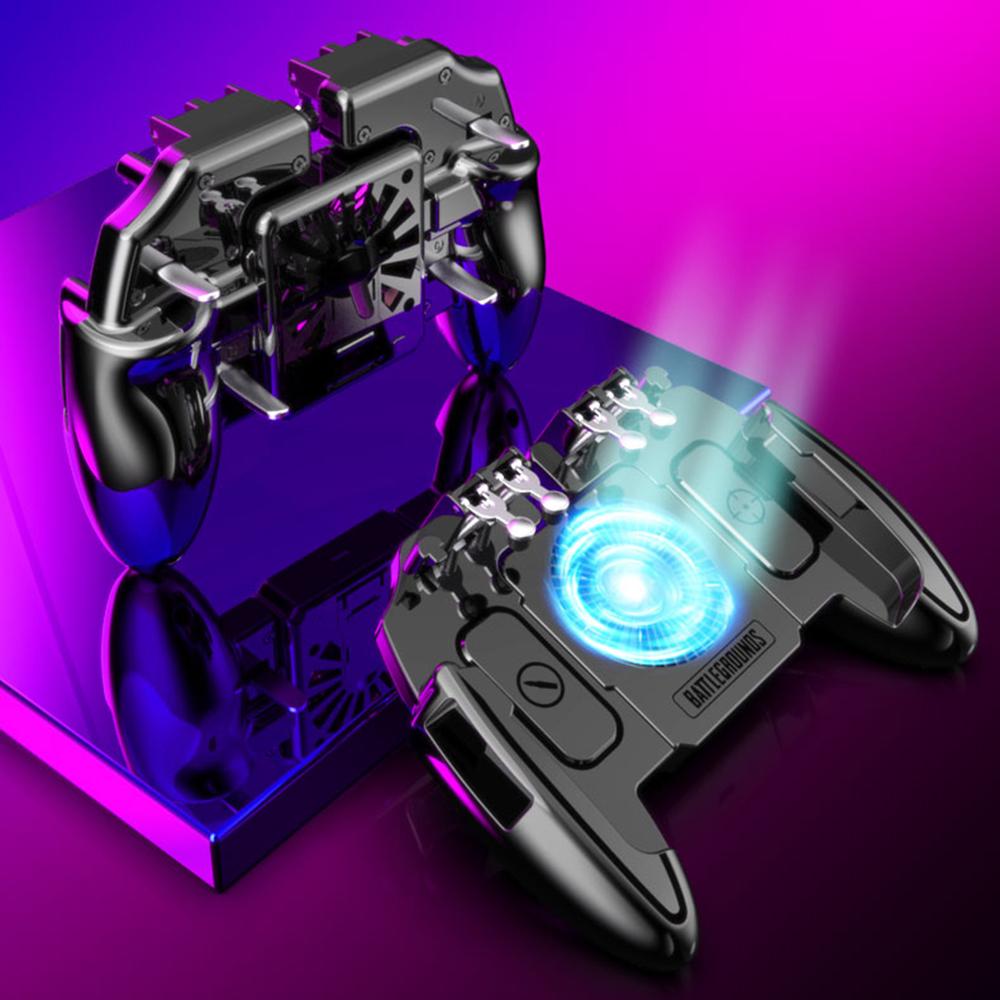 Six Finger Mobile Game Controller with Cooling Fan - Level Up Your Mobile Gaming Experience!