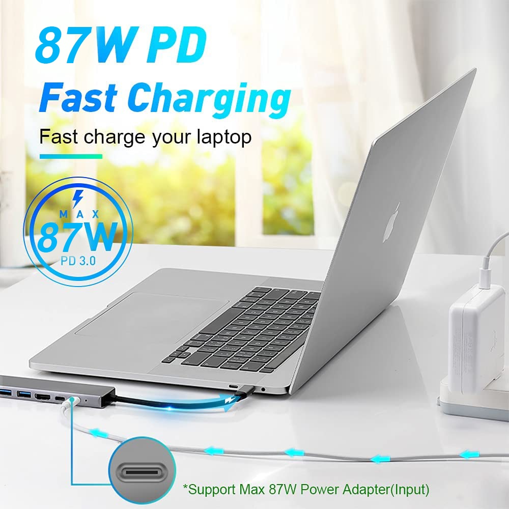 High-Performance 8-in-1 USB C Hub Dock Station for Electronics & Gaming
