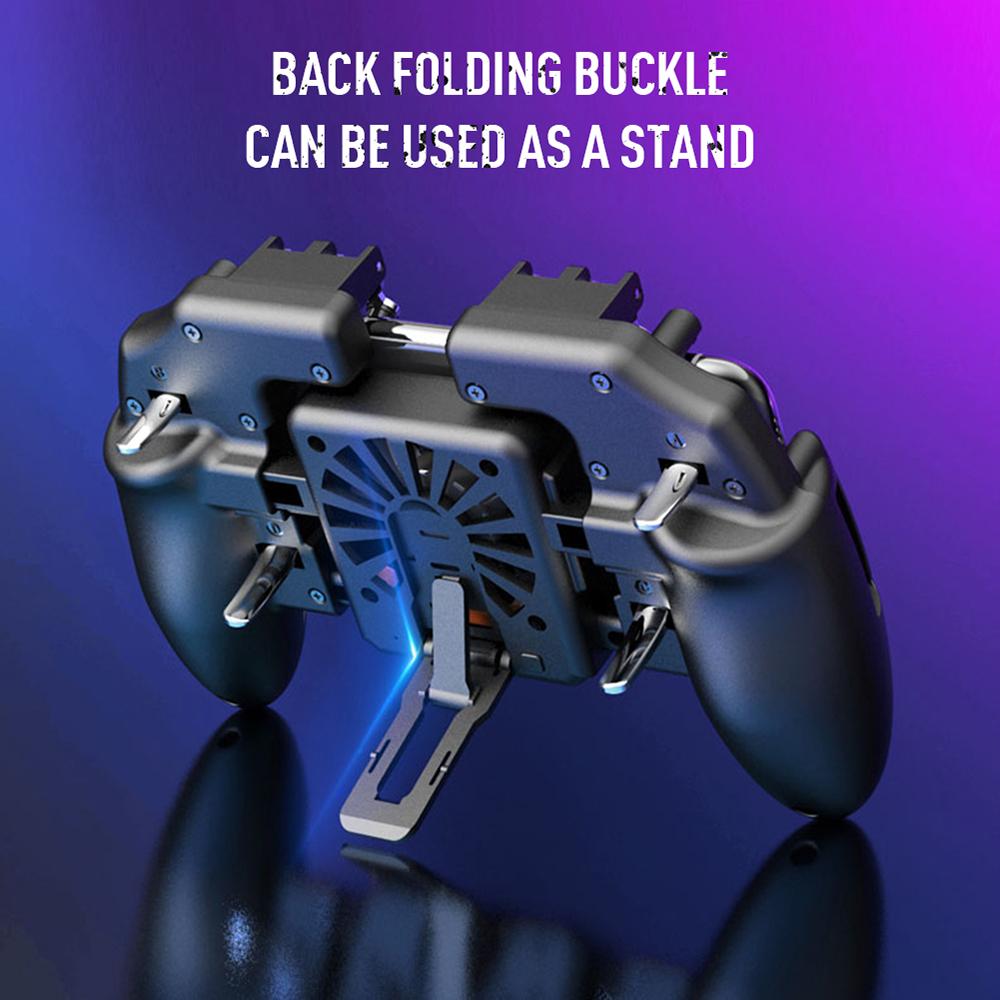 Six Finger Mobile Game Controller with Cooling Fan - Level Up Your Mobile Gaming Experience!