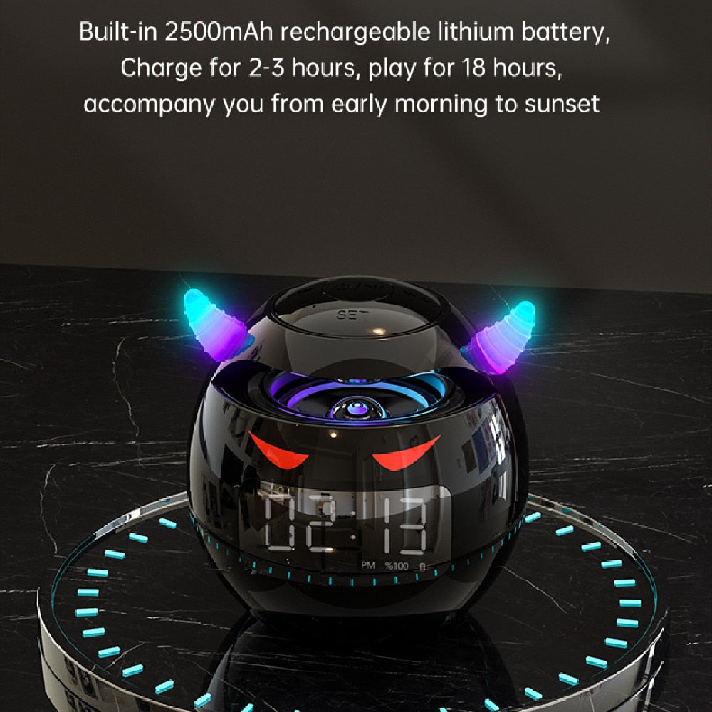 Wireless Ball Shaped Smart Bluetooth Speaker with Digital Alarm Clock