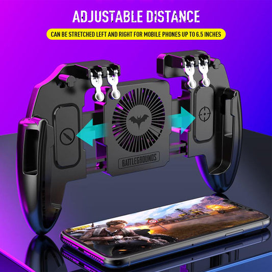 Six Finger Mobile Game Controller with Cooling Fan - Level Up Your Mobile Gaming Experience!